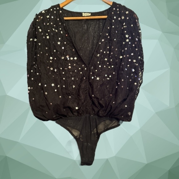 New Free People Summer Shine Bodysuit In black Size Small - Picture 3 of 15